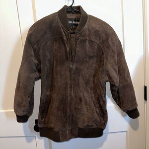 Luis Alvear leather bomber jacket brown small vintage 80’S